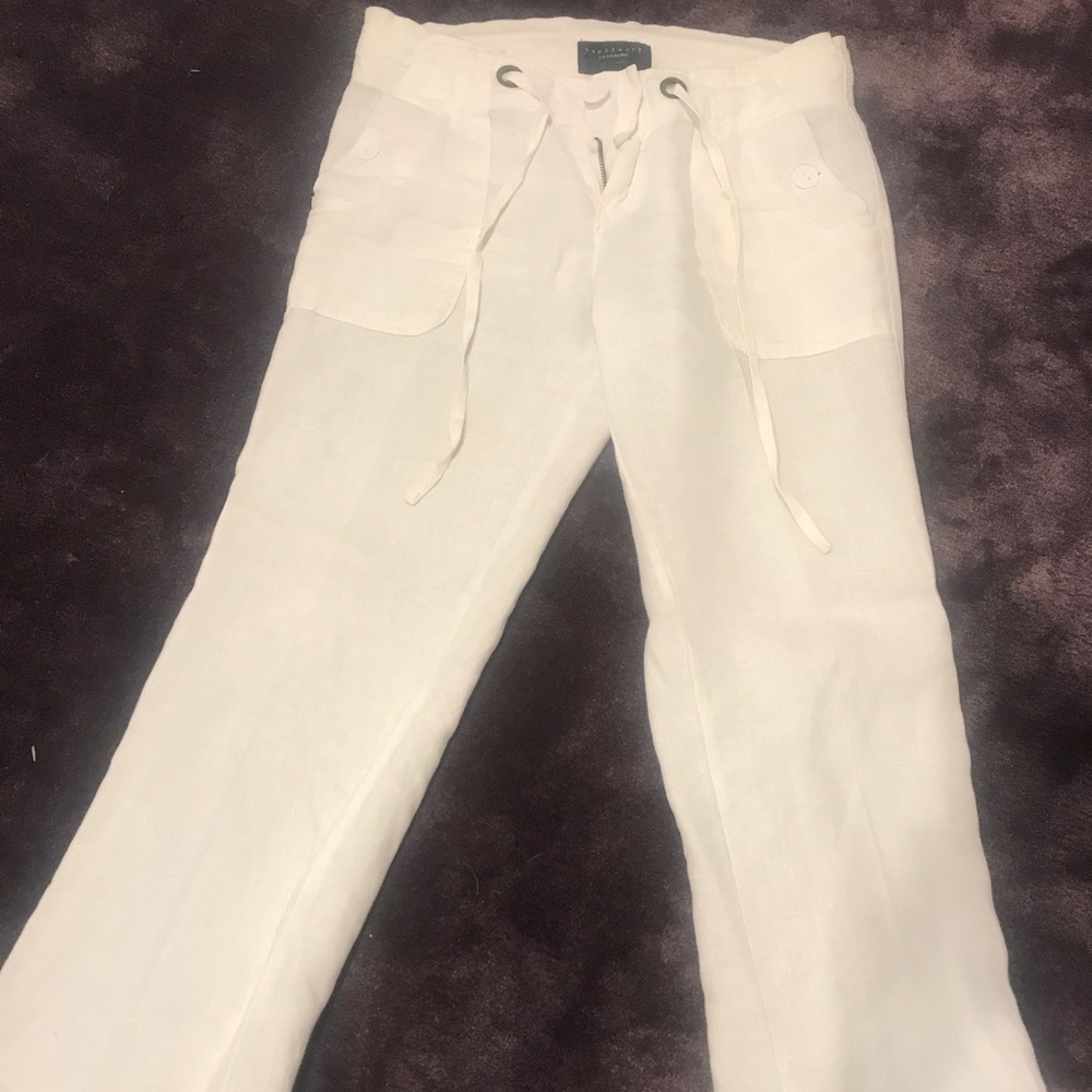 Perfect pair of white linen pants